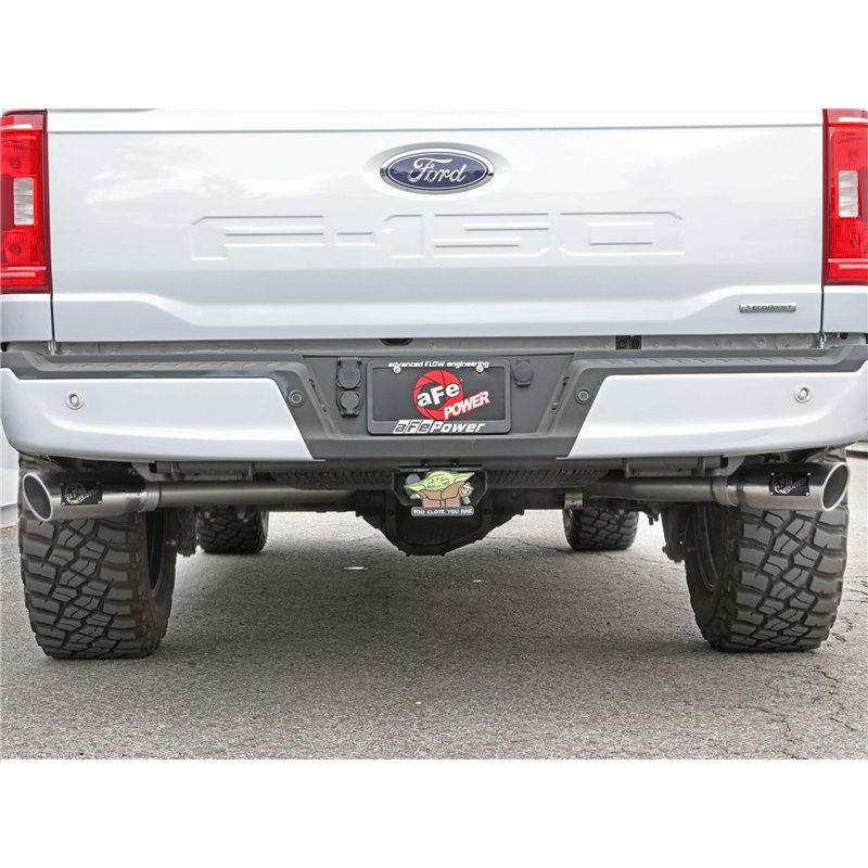 aFe Power | Gemini XV 3 IN 304 Stainless Steel Cat-Back Exhaust System w/Cut-Out Polished - F-150 2.7T / 3.5T 2021-2023 aFe P...