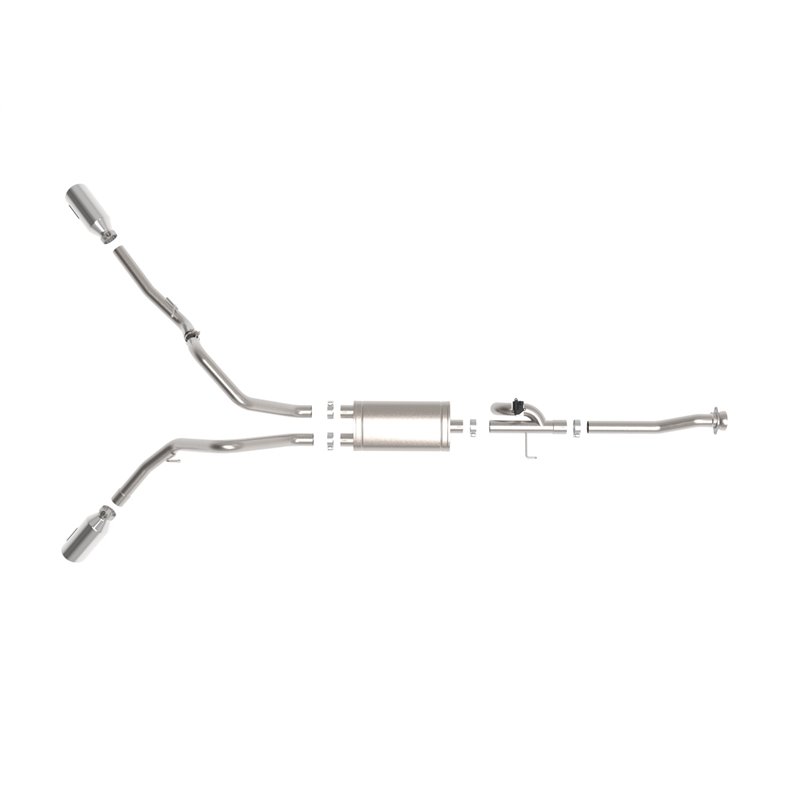 aFe Power | Gemini XV 3 IN 304 Stainless Steel Cat-Back Exhaust System w/Cut-Out Polished - F-150 2.7T / 3.5T 2021-2023 aFe P...