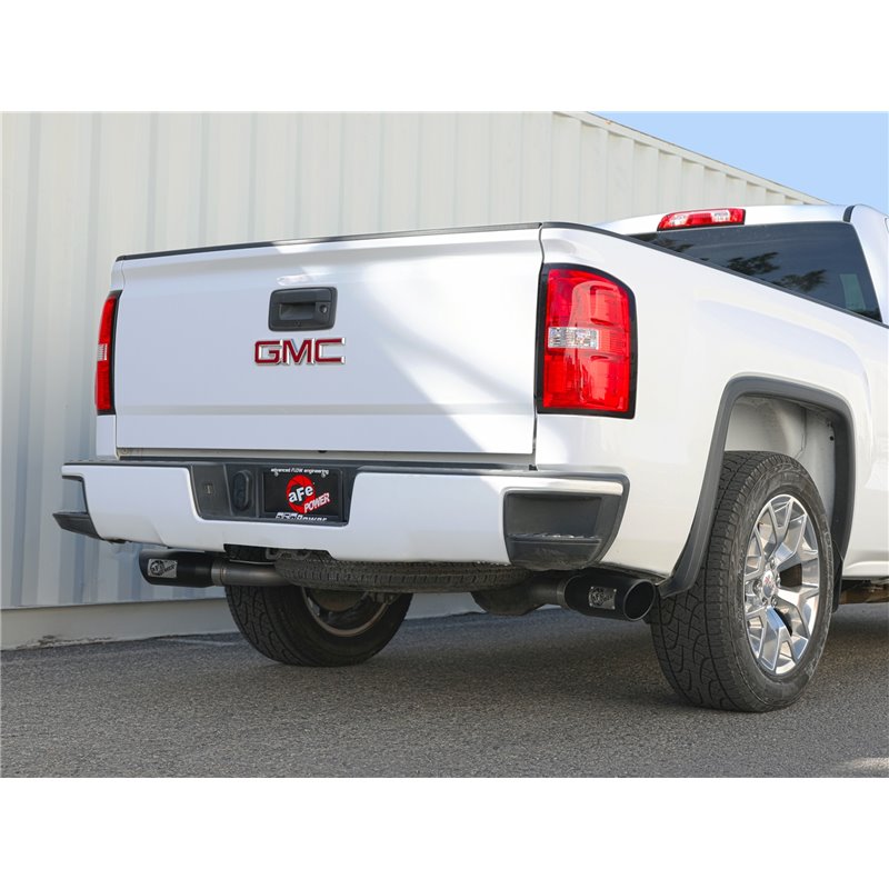 aFe Power | Gemini XV 3 IN 304 Stainless Steel Cat-Back Exhaust System w/Cut-Out Black - Silverado / Sierra 1500 4.3L / 5.3L ...