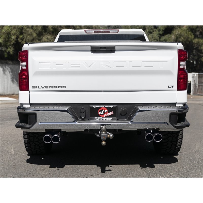 aFe Power | Gemini XV 3 IN 304 Stainless Steel Cat-Back Exhaust System w/Cut-Out Black - Silverado / Sierra 1500 / Limited 5....