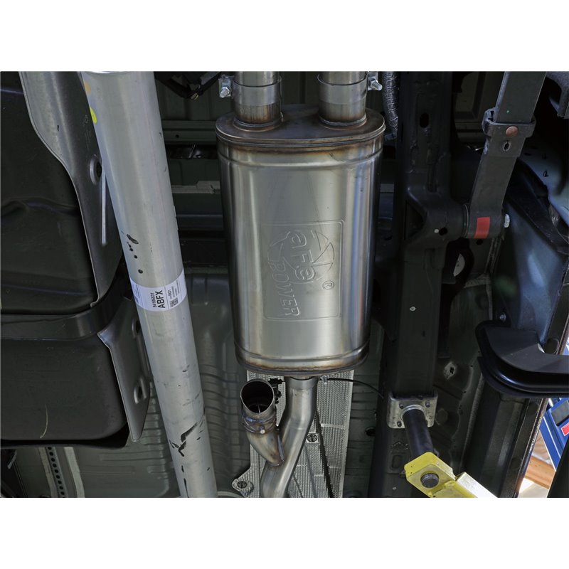aFe Power | Gemini XV 3 IN 304 Stainless Steel Cat-Back Exhaust System w/Cut-Out Black - Silverado / Sierra 1500 / Limited 5....