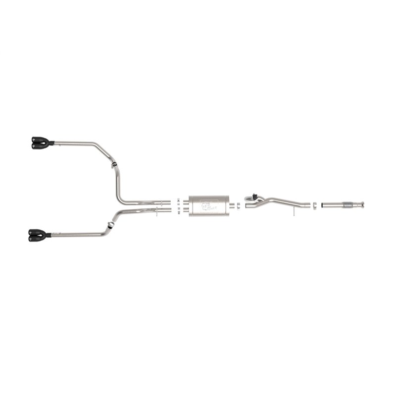 aFe Power | Gemini XV 3 IN 304 Stainless Steel Cat-Back Exhaust System w/Cut-Out Black - Silverado / Sierra 1500 / Limited 5....
