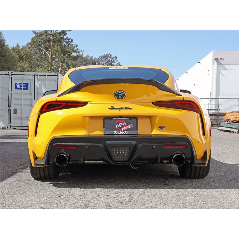 aFe Power | Takeda 3 IN to 2-1/2 IN 304 Stainless Steel Cat-Back Exhaust System w/Polish Tip - GR Supra 2.0T 2021-2023 aFe PO...