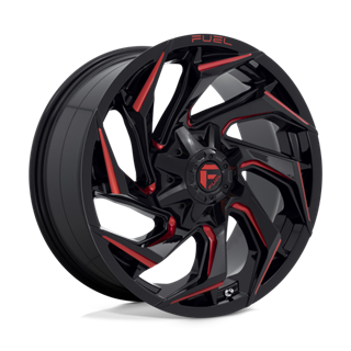 Fuel Off-Road | D755 20x9.0 ET20 - GLOSS BLACK MILLED WITH RED TINT