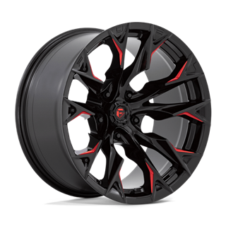 Fuel Off-Road | D823 20x10.0 ET-18 - GLOSS BLACK MILLED WITH CANDY RED
