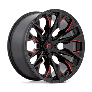 Fuel Off-Road | D823 22x10.0 ET-18 - GLOSS BLACK MILLED WITH CANDY RED