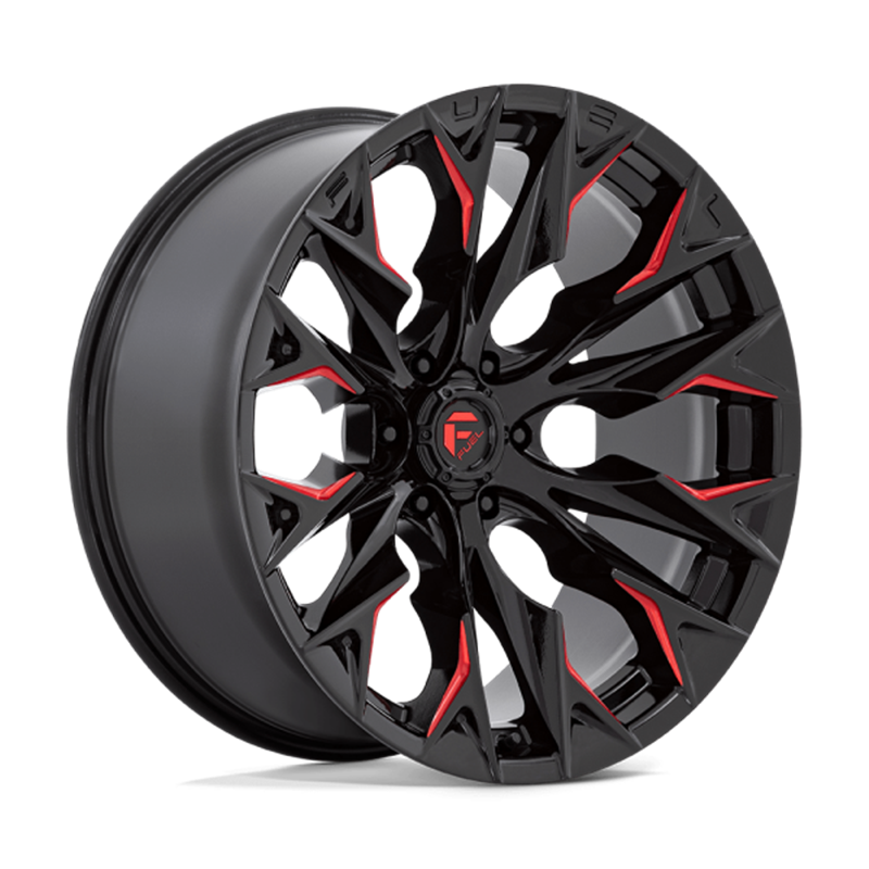 Fuel Off-Road | D823 22x10.0 ET-18 - GLOSS BLACK MILLED WITH CANDY RED