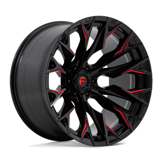 Fuel Off-Road | D823 22x12.0 ET-44 - GLOSS BLACK MILLED WITH CANDY RED
