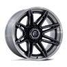 Fuel Off-Road | FC401 24x12.0 ET-44 - GLOSS BLACK WITH BRUSHED GRAY TINT FACE & LIP