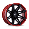Fuel Off-Road | FC401 22x12.0 ET-44 - MATTE BLACK WITH CANDY RED LIP