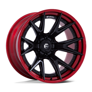Fuel Off-Road | FC402 22x12.0 ET-44 - MATTE BLACK WITH CANDY RED LIP