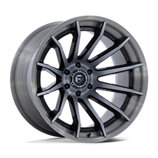 Fuel Off-Road | FC403 22x12.0 ET-44 - GLOSS BLACK WITH BRUSHED GRAY TINT FACE & LIP