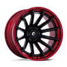 Fuel Off-Road | FC403 22x10.0 ET-18 - MATTE BLACK WITH CANDY RED LIP