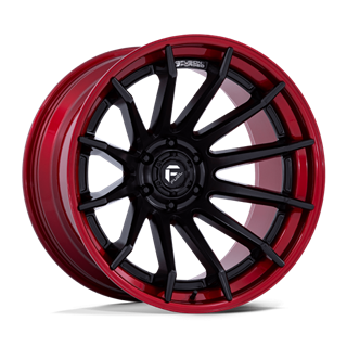 Fuel Off-Road | FC403 22x12.0 ET-44 - MATTE BLACK WITH CANDY RED LIP