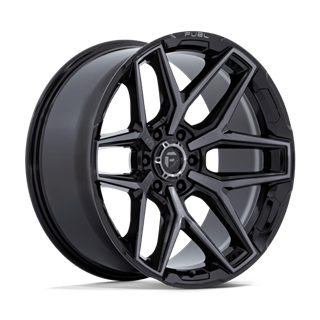 Fuel Off-Road | FC854 18x9.0 ET1 - GLOSS BLACK BRUSHED FACE WITH GRAY TINT