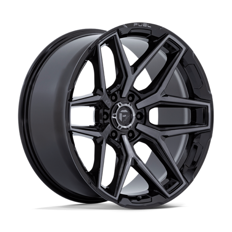 Fuel Off-Road | FC854 22x10.0 ET-18 - GLOSS BLACK BRUSHED FACE WITH GRAY TINT