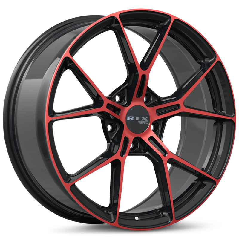 RTX | RS01 18x8.0 ET38 - Noir lustré machiné rouge