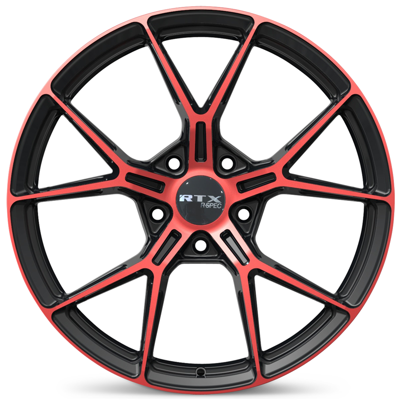 RTX | RS01 18x8.0 ET38 - Noir lustré machiné rouge