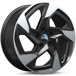 RTX | SU01 17x7.0 ET55 - Noir lustré machiné RTX Jantes en alliage