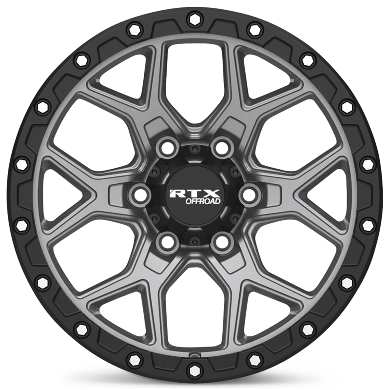 RTX | Storm 20x9.0 ET20 - Matte Gunmetal with Black Lip and Milled Rivets