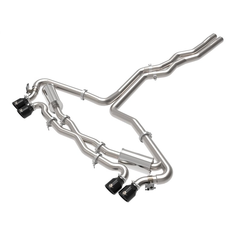 aFe Power | MACH Force-Xp 3 IN to 2-1/2 IN Stainless Steel Cat-Back Exhaust System Black - RS6 Avant 4.0T 2021-2023 aFe POWER...