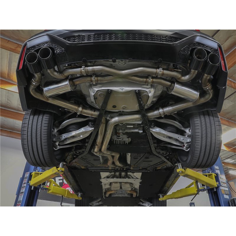 aFe Power | MACH Force-Xp 3 IN to 2-1/2 IN Stainless Steel Cat-Back Exhaust System Black - RS6 Avant 4.0T 2021-2023 aFe POWER...