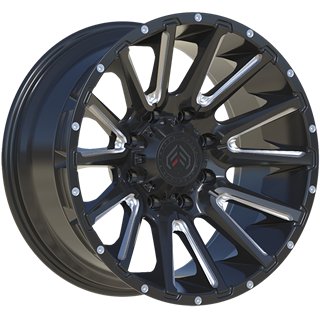 Forged Wheels | XR110 22x10.0 ET-25 - Gloss Black - Milled Edge