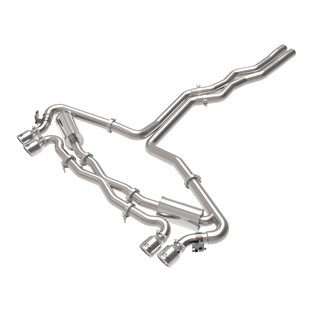aFe Power | MACH Force-Xp 3 IN to 2-1/2 IN Stainless Steel Cat-Back Exhaust System Polished - RS6 Avant 4.0T 2021-2023 aFe PO...
