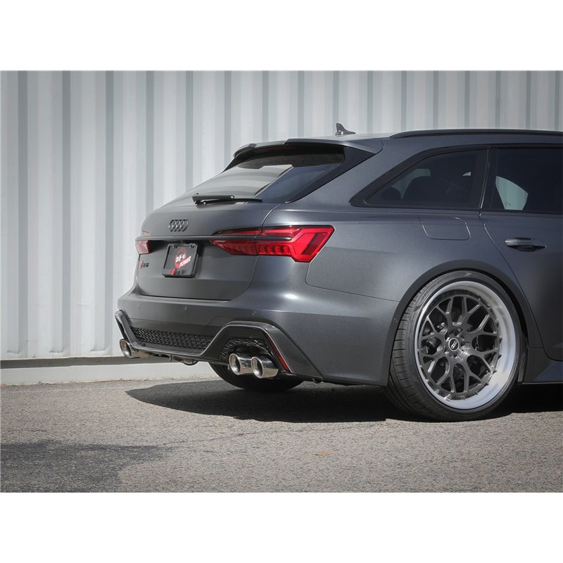aFe Power | MACH Force-Xp 3 IN to 2-1/2 IN Stainless Steel Cat-Back Exhaust System Polished - RS6 Avant 4.0T 2021-2023 aFe PO...