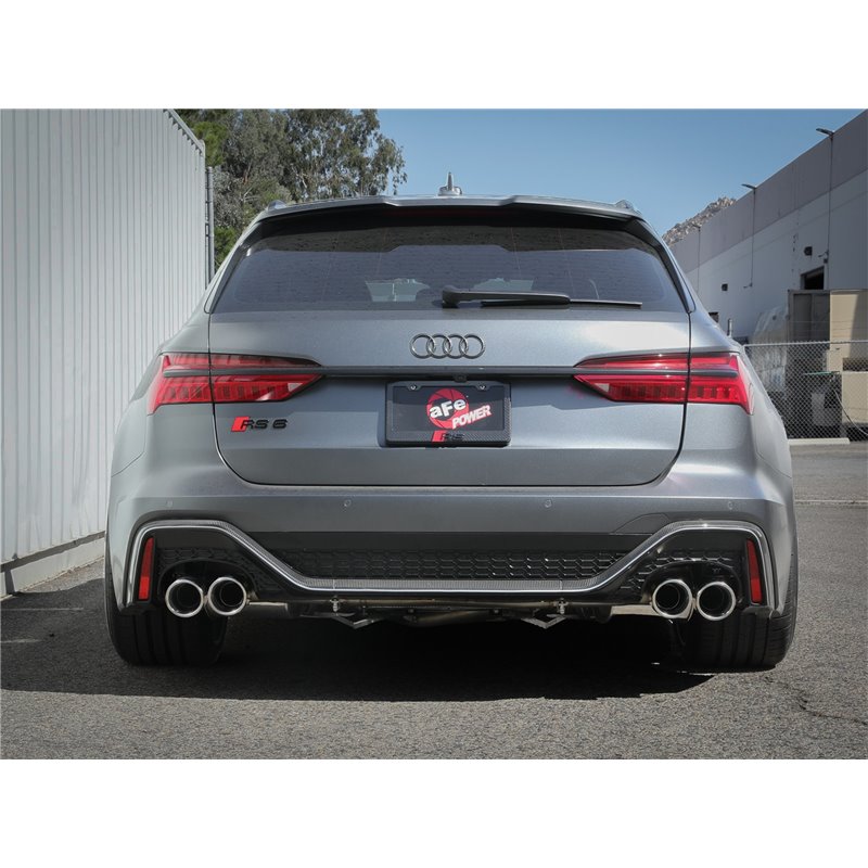 aFe Power | MACH Force-Xp 3 IN to 2-1/2 IN Stainless Steel Cat-Back Exhaust System Polished - RS6 Avant 4.0T 2021-2023 aFe PO...