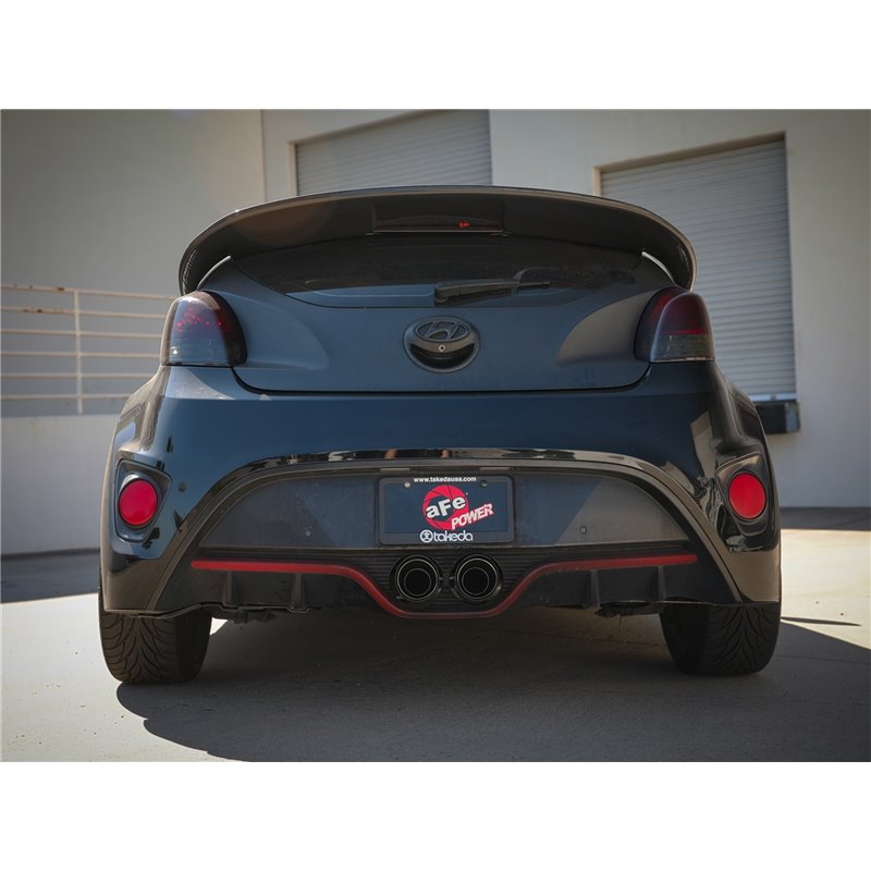 aFe Power | Takeda 3 IN to 2-1/2 IN 304 Stainless Steel Axle-Back Exhaust Carbon Fiber Tip - Veloster 1.6T 2013-2017 aFe POWE...