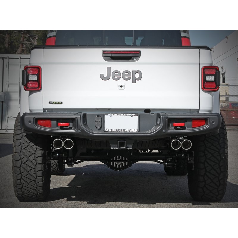 aFe Power | Vulcan Series 3 IN to 2-1/2 IN Stainless Steel Cat-Back Exhaust System Polished - Gladiator 3.0L 2021-2023 aFe PO...