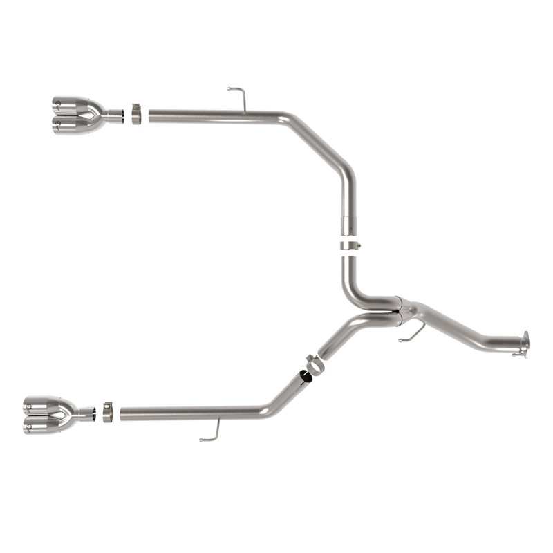 aFe Power | Vulcan Series 3 IN to 2-1/2 IN Stainless Steel Cat-Back Exhaust System Polished - Gladiator 3.0L 2021-2023 aFe PO...