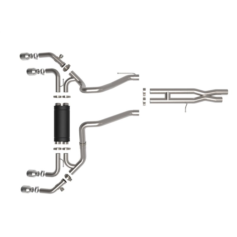 aFe Power | Vulcan Series 2-1/2in / 3in SS Cat-Back w/Polished Tip - Wrangler (JL) Unlimited Rubicon 392 6.4L 2021-2022