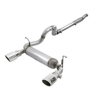 aFe Power | Rebel Series 3in / 2-1/2in 409 SS Cat-Back w/Polish Tip - Wrangler (JL) Unlimited 2.0T 2018-2021