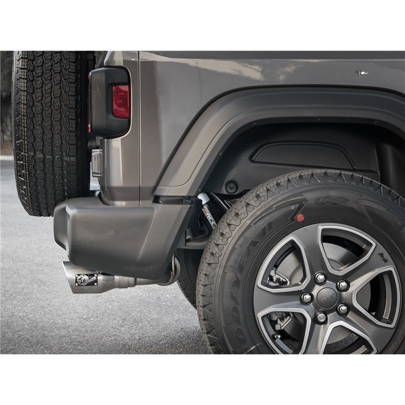 aFe Power | Rebel Series 3in / 2-1/2in 409 SS Cat-Back w/Polish Tip - Wrangler (JL) Unlimited 2.0T 2018-2021