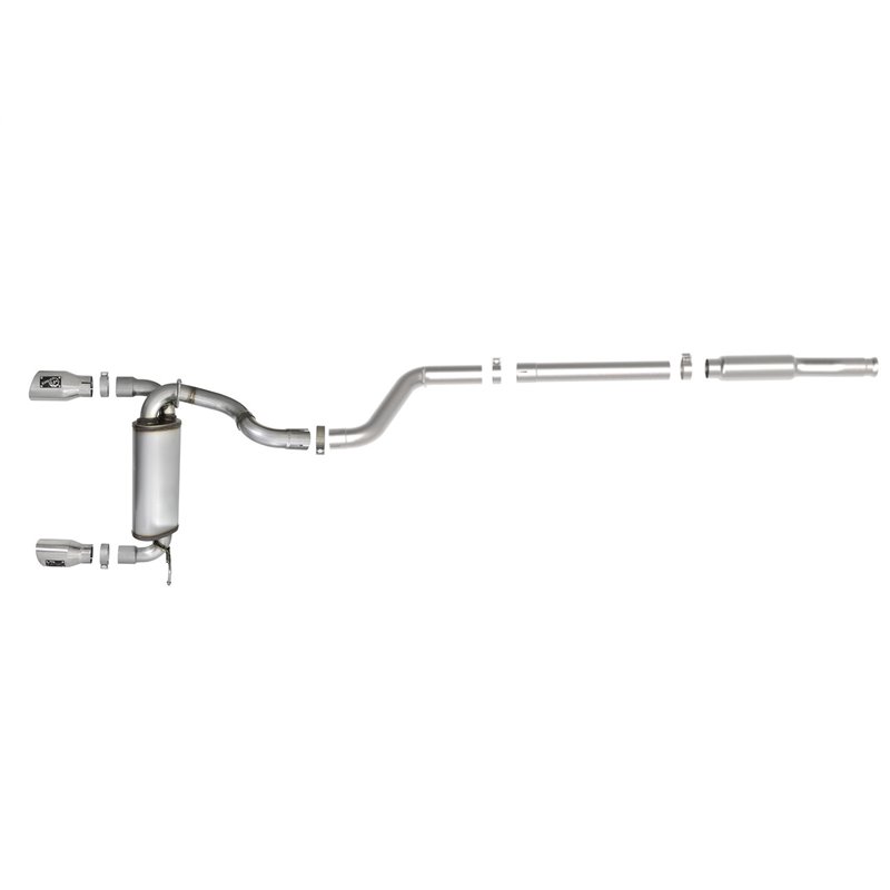 aFe Power | Rebel Series 3in / 2-1/2in 409 SS Cat-Back w/Polish Tip - Wrangler (JL) Unlimited 2.0T 2018-2021