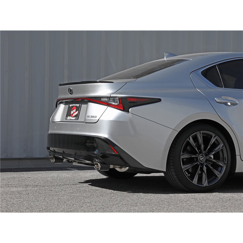 aFe Power | Takeda 2-1/2 IN 304 Stainless Steel Axle-Back Exhaust System w/Carbon Fiber - IS200t / IS250 / IS300 / IS350 2014...