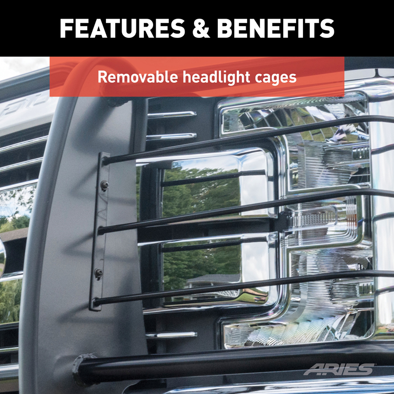 ARIES | Black Steel Grille Guard - Grand Cherokee 3.0L / 3.6L / 5.7L 2011-2020