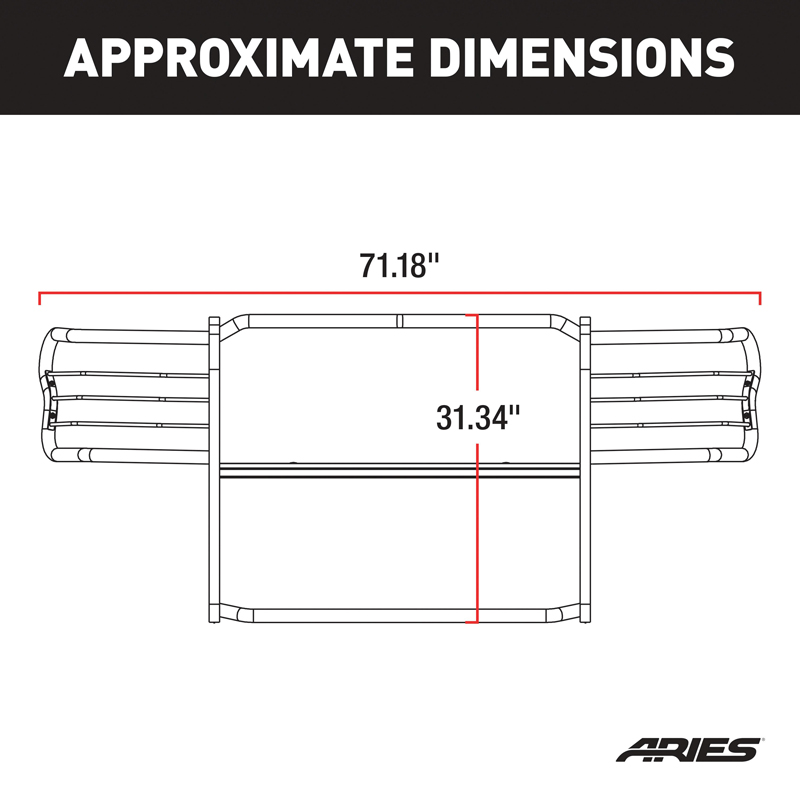 ARIES | Black Steel Grille Guard - Tacoma 2.7L / 4.0L 2005-2015