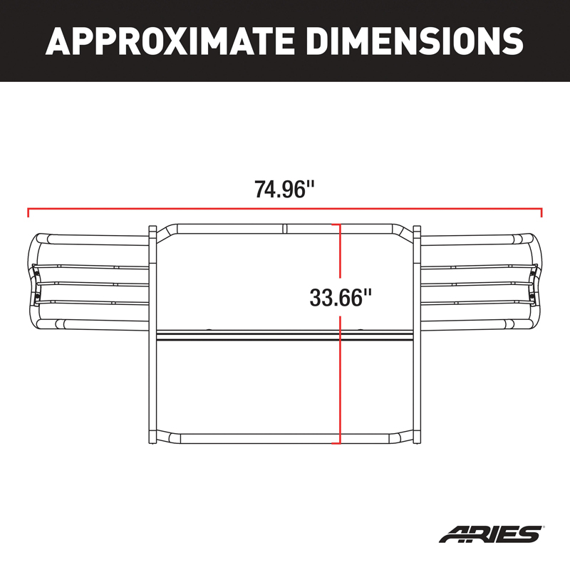 ARIES | Black Steel Grille Guard - Tacoma 2.7L / 3.5L 2016-2022