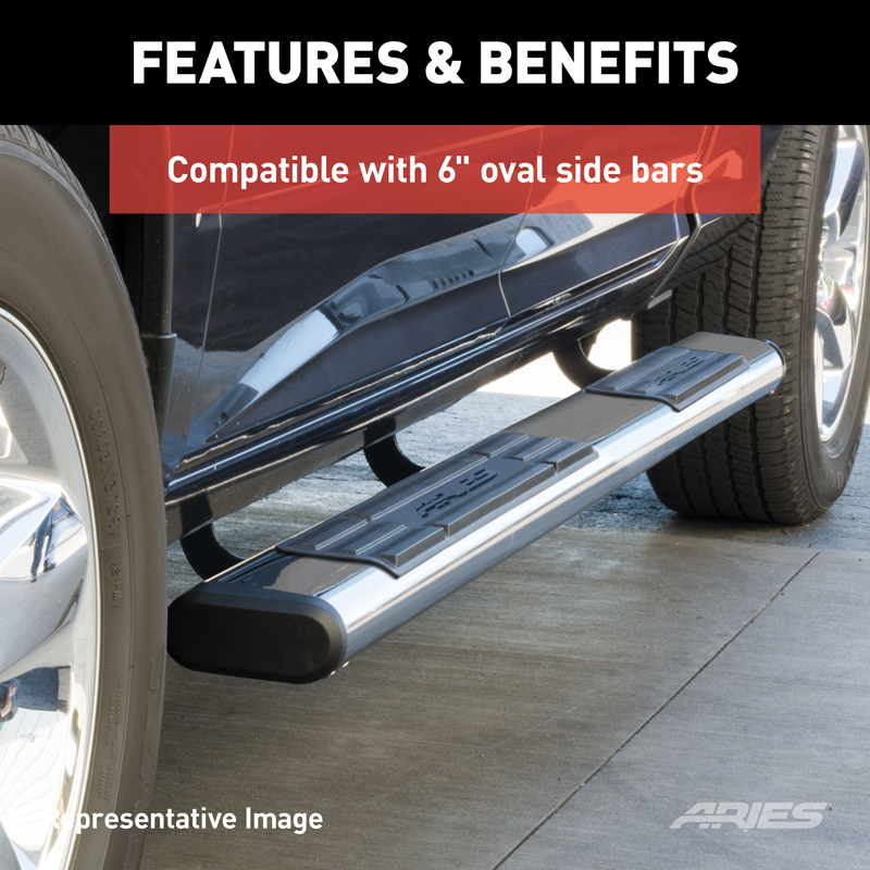 ARIES | Mounting Brackets for 6" Oval Side Bars - Ram 1500 / Classic / 2500 / 3500 2009-2022 ARIES Step Bars