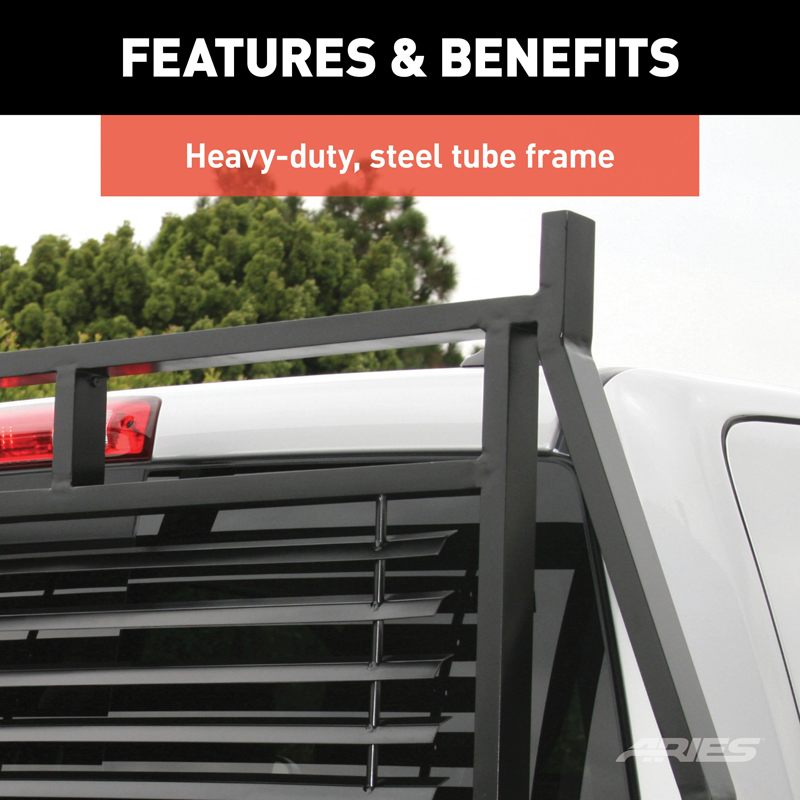 ARIES | Classic Black Steel Headache Rack - F-250 / F-350 2000-2016 ARIES Cab & Bed Racks