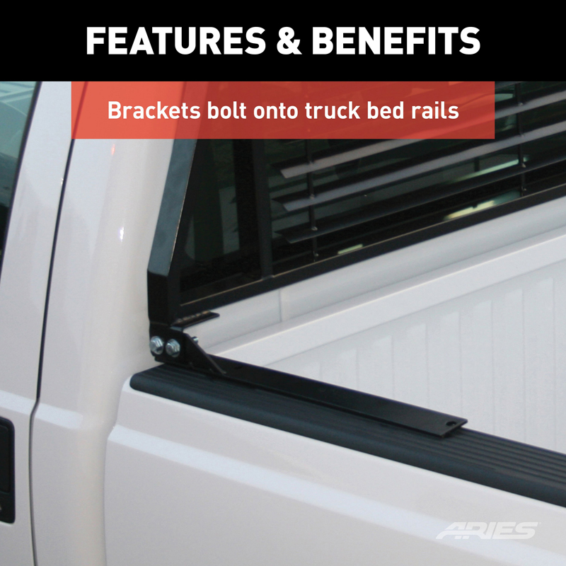ARIES | Classic Black Steel Headache Rack - F-250 / F-350 2000-2016 ARIES Cab & Bed Racks