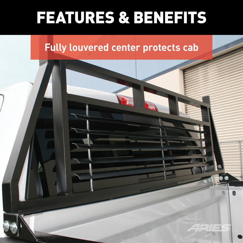 ARIES | Classic Black Steel Headache Rack - F-250 / F-350 2000-2016 ARIES Cab & Bed Racks