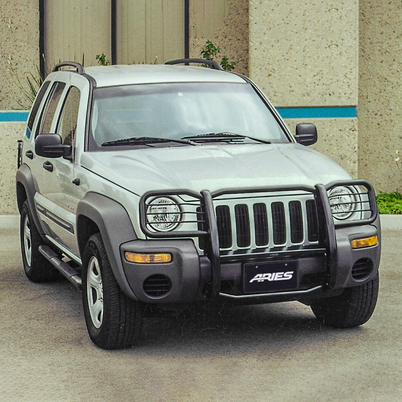 ARIES | 3" Round Black Steel Side Bars - Liberty 2.4L / 2.8L / 3.7L 2002-2007