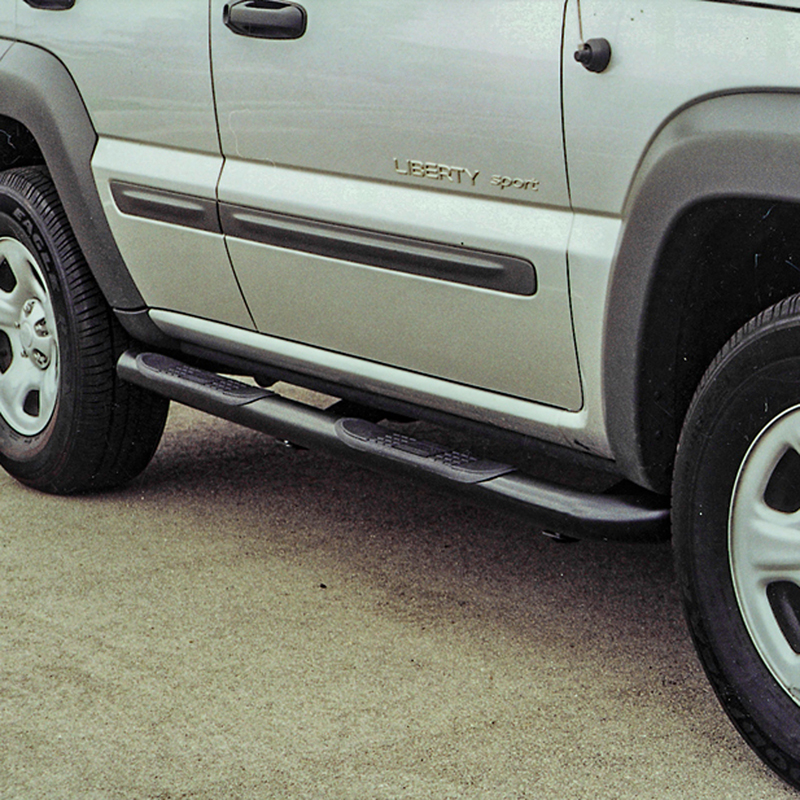 ARIES | 3" Round Black Steel Side Bars - Liberty 2.4L / 2.8L / 3.7L 2002-2007