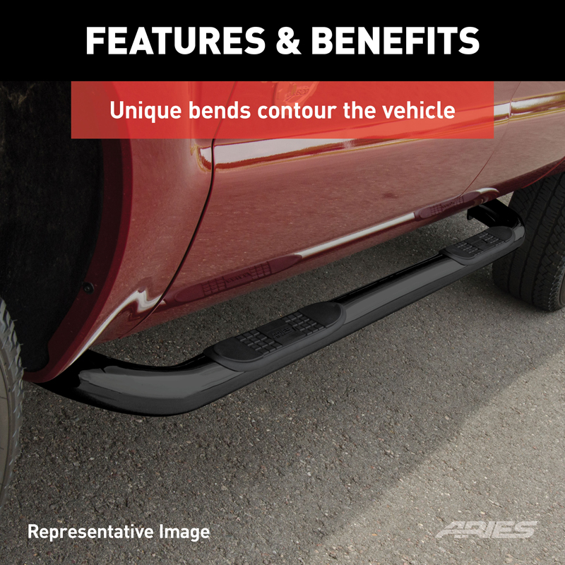 ARIES | 3" Round Black Steel Side Bars - Grand Cherokee 3.0L / 3.6L / 5.7L 2011-2019 ARIES Step Bars
