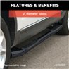 ARIES | 3" Round Black Steel Side Bars - Tacoma 2.4L / 2.7L / 3.4L 2001-2004