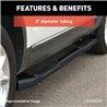 ARIES | 3" Round Black Steel Side Bars - Traverse / Acadia / Outlook 3.6L 2008-2016 ARIES Step Bars